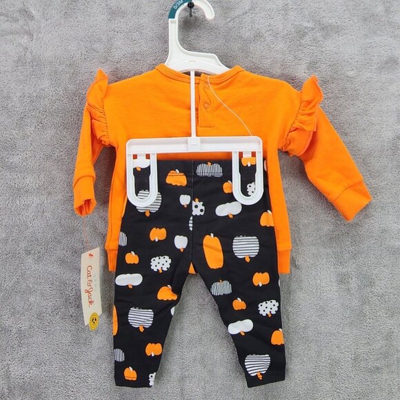 Girls Cat & Jack Little Pumpkin Sweatshirt & Legging Set Halloween 0-3 Months - Picture 5 of 11